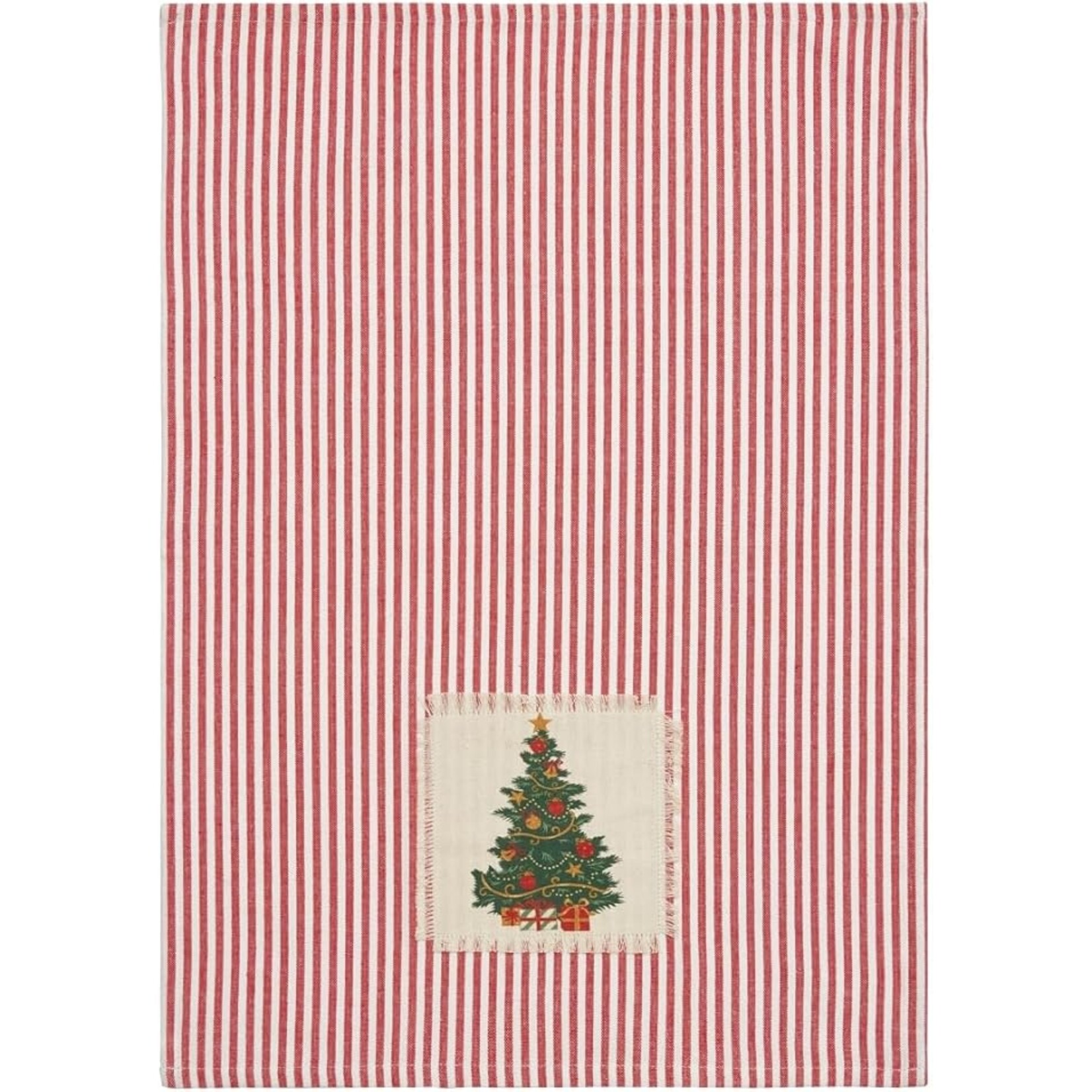 Peking Handicraft Holiday Patch Stripe Tree Dish Towel