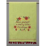 Peking Handicraft A Merry Little Christmas with Pom Pom Dish Towel