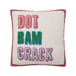 Peking Handicraft Dot Bam Crack Hook Pillow - 16"x16"
