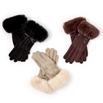 Two's Company Two's Company Cashmere Feel Gloves With Plush Faux Fur Cuff