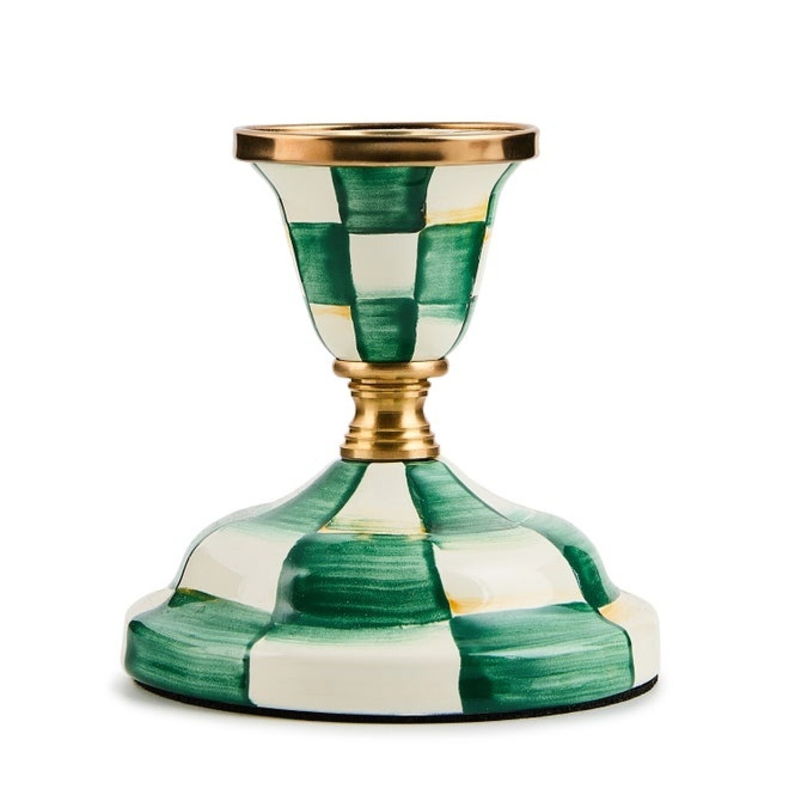 Mackenzie-Childs Mackenzie-Childs Emerald Check Short Candlestick