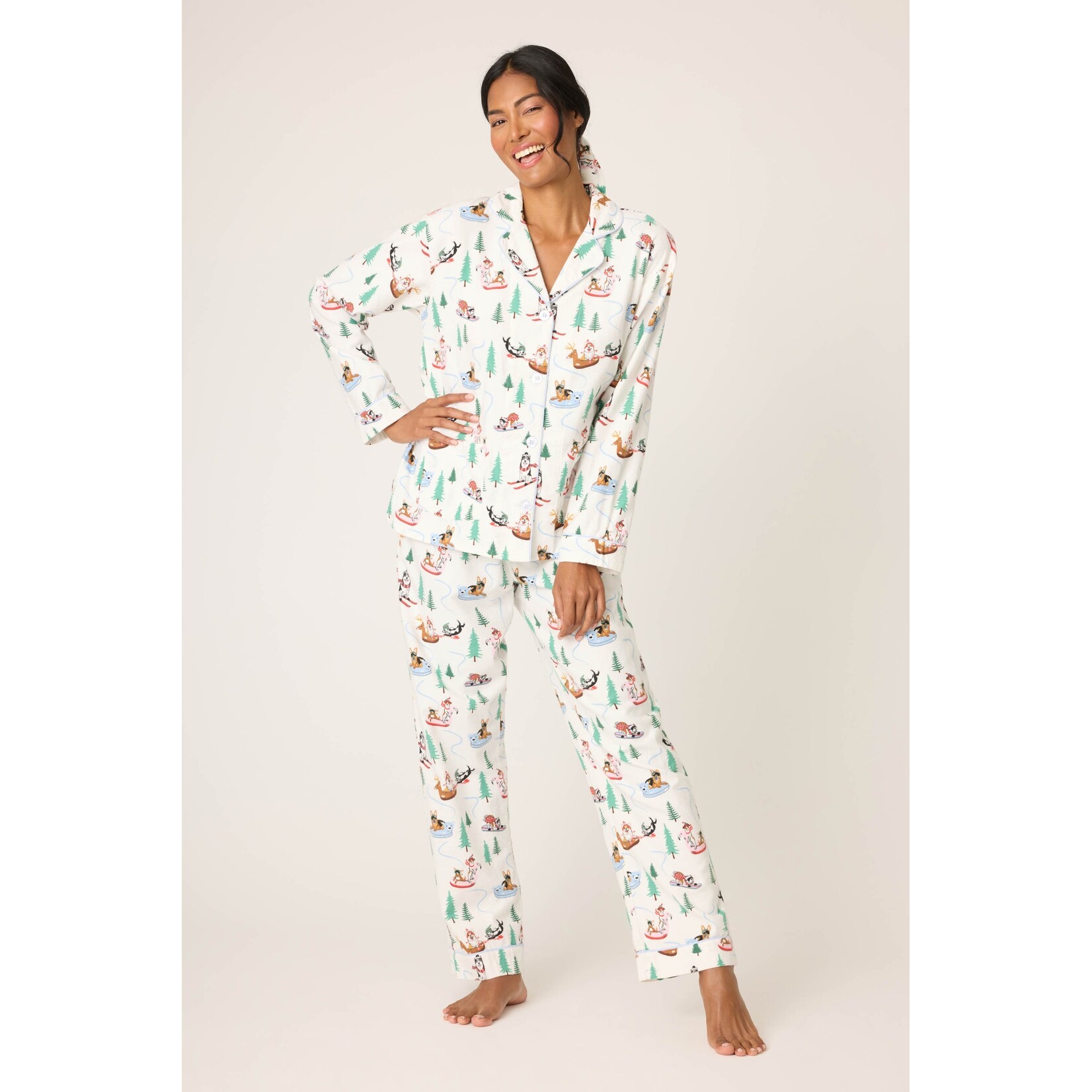 P.J. Salvage P.J. Salvage Sleigh All Day 3-Piece Flannel PJ Set