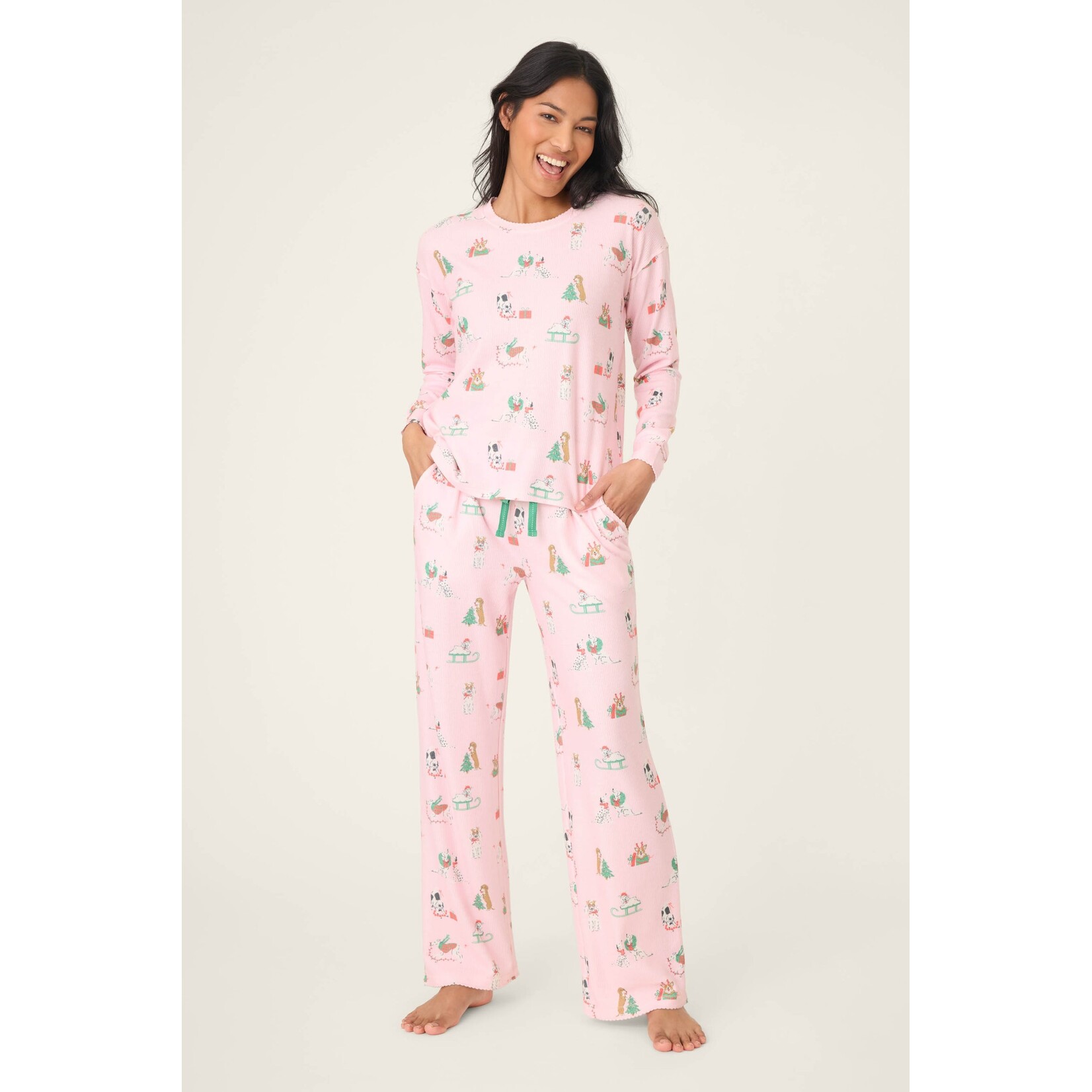 P.J. Salvage P.J. Salvage Peace & Pawlidays Dog Print Pants