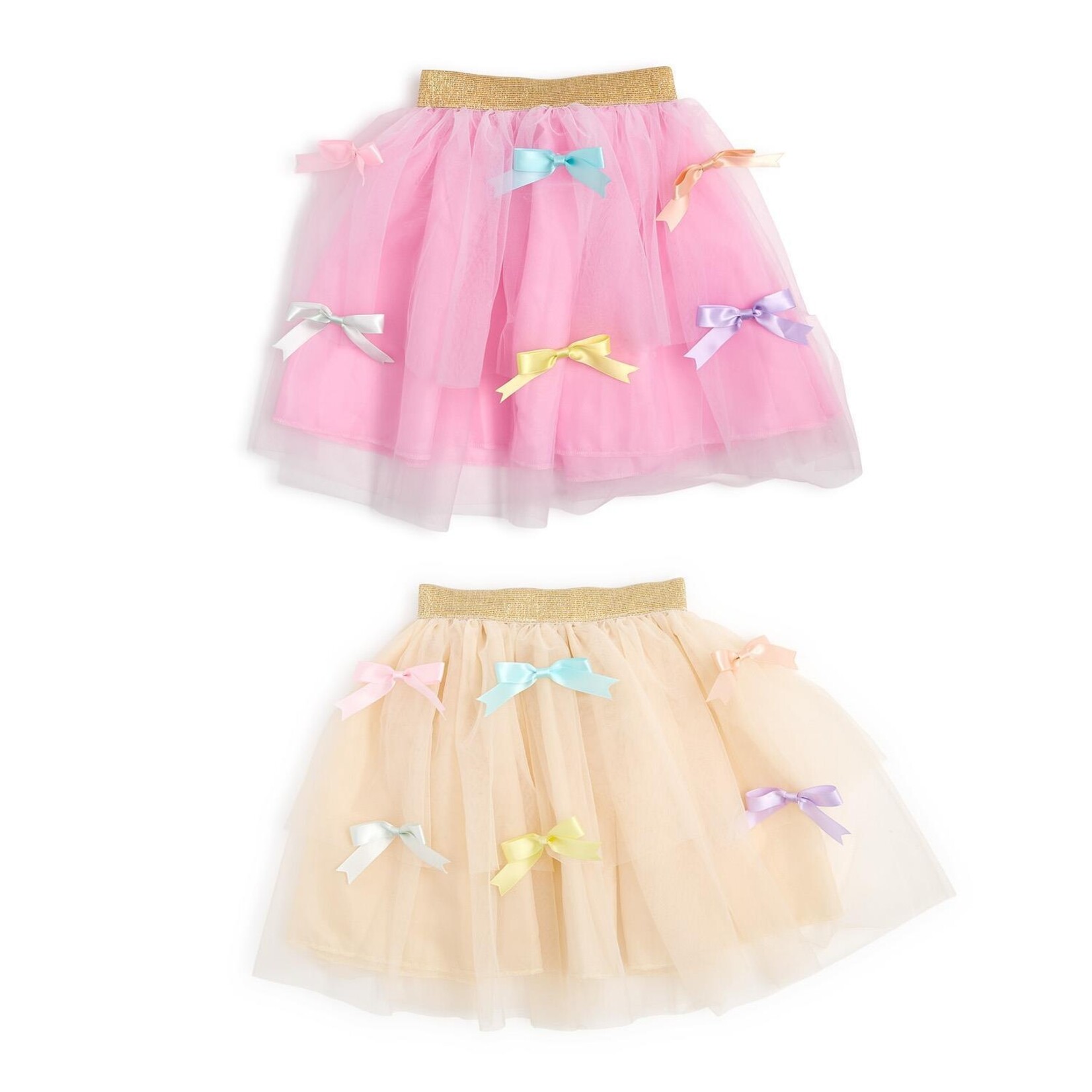 Two's Company Rain-Bows Dress Up Tutu with Multicolor Bows 4-6