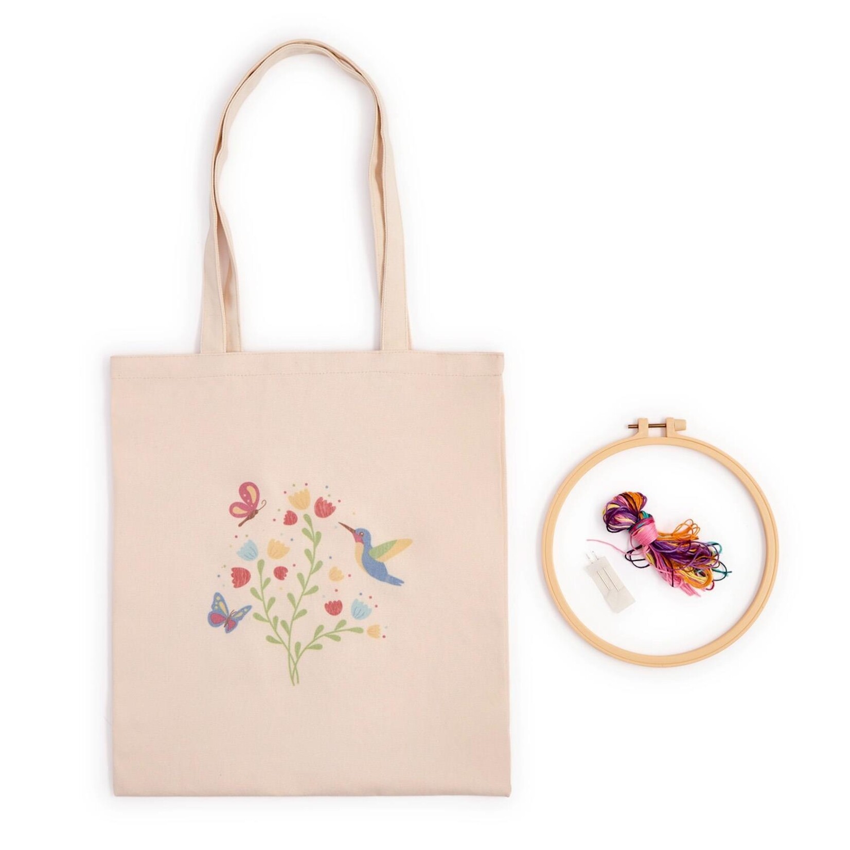 Two's Company Crafty Nook Stitch Embroidery Tote Bag Kit