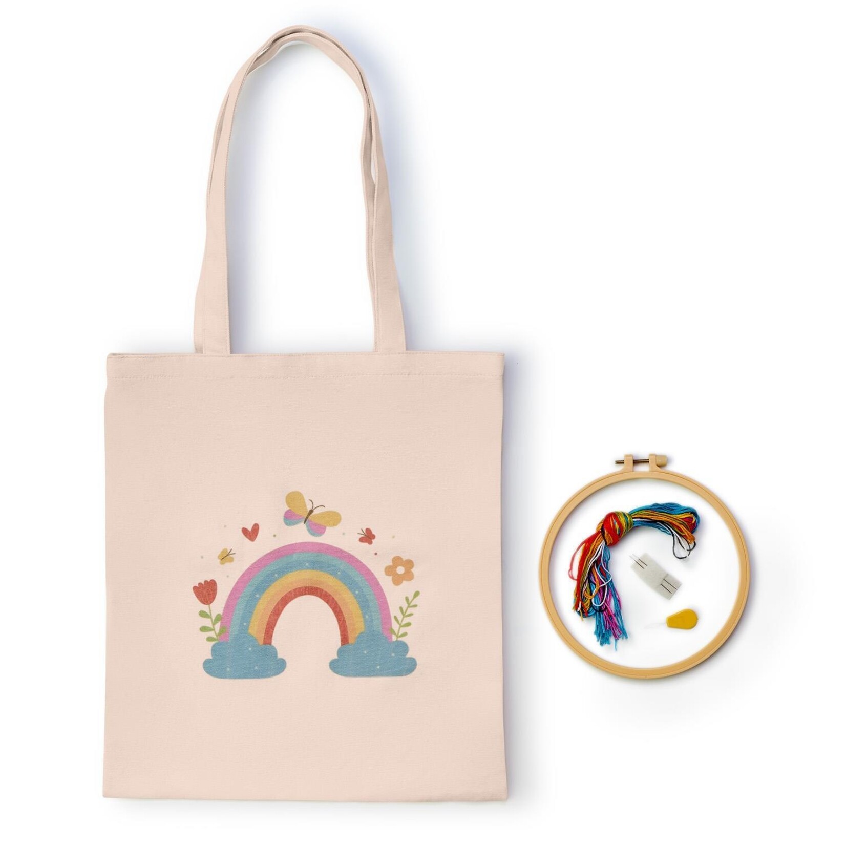 Two's Company Crafty Nook Stitch Embroidery Tote Bag Kit