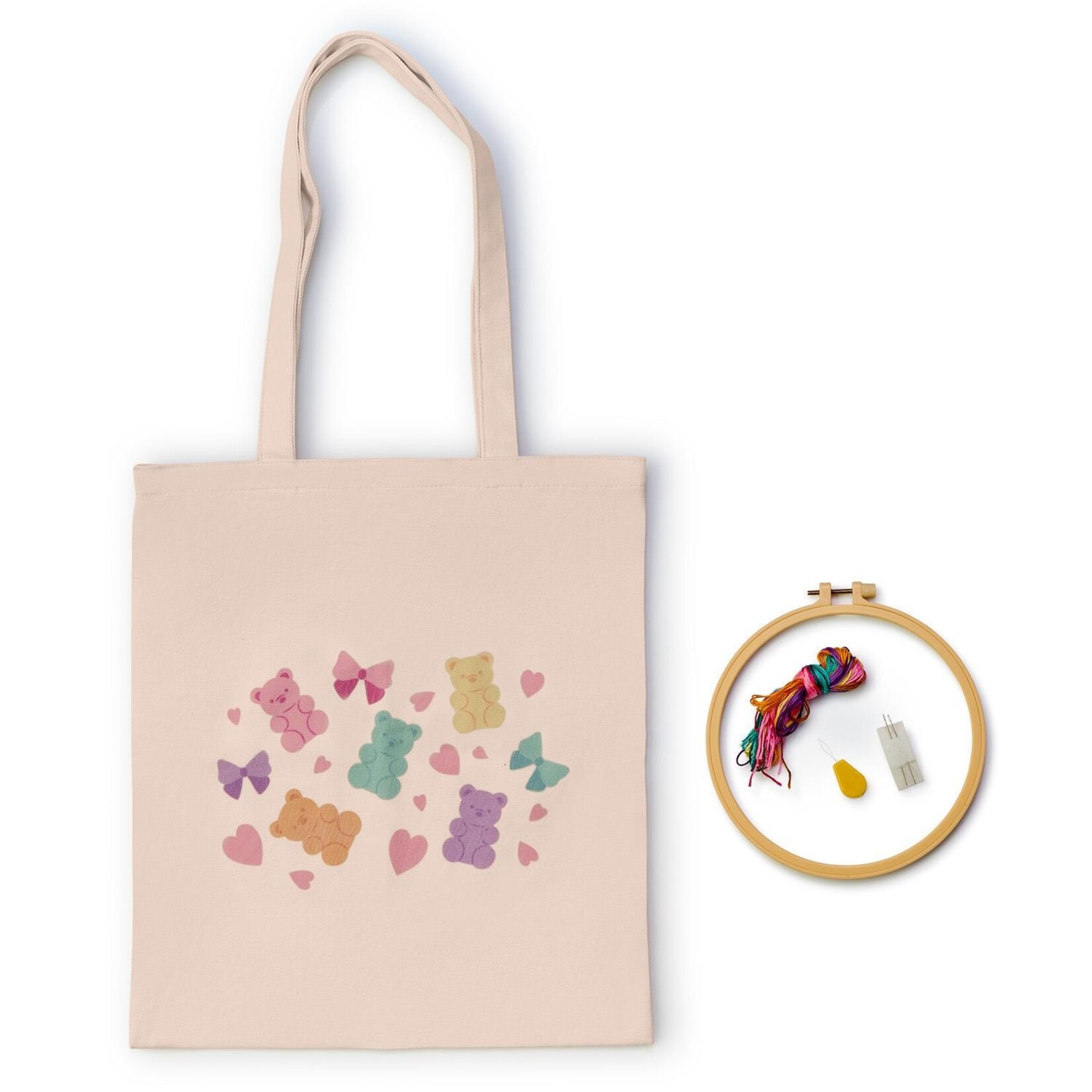 Two's Company Crafty Nook Stitch Embroidery Tote Bag Kit