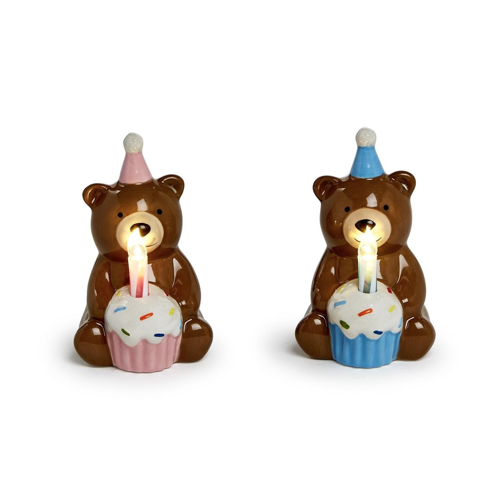 Two's Company Birthday Bear Flameless Candle