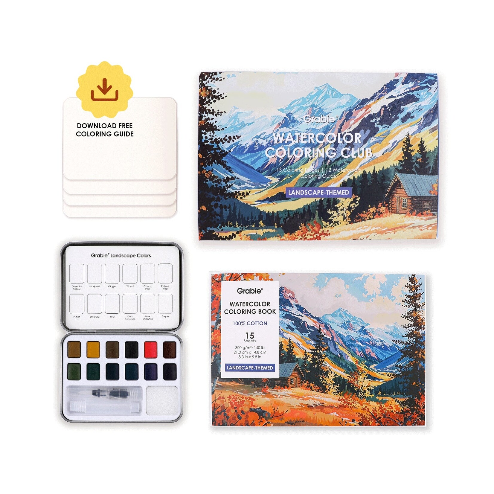Grabie Grabie Art Themed Watercolor Coloring Club Box