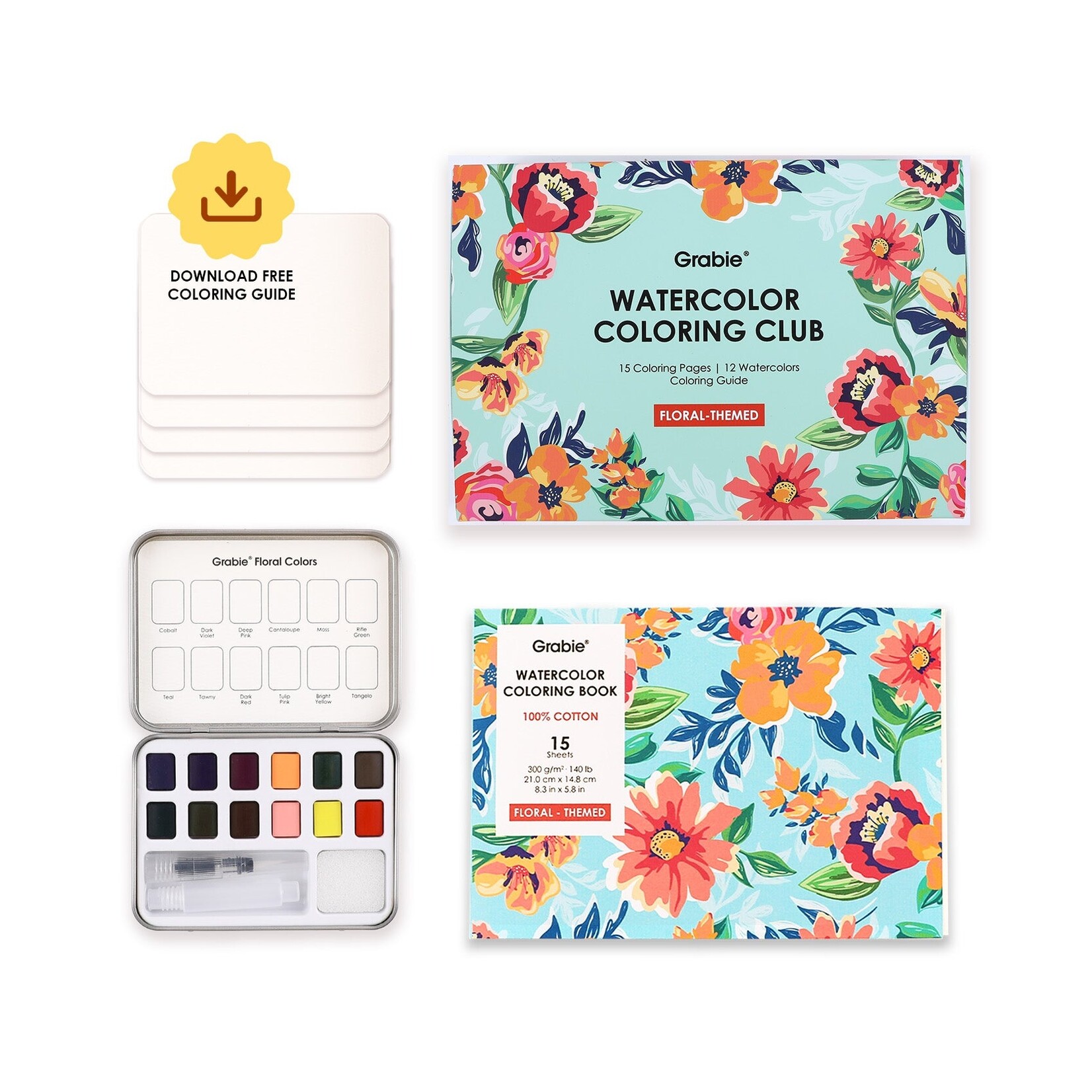 Grabie Grabie Art Themed Watercolor Coloring Club Box