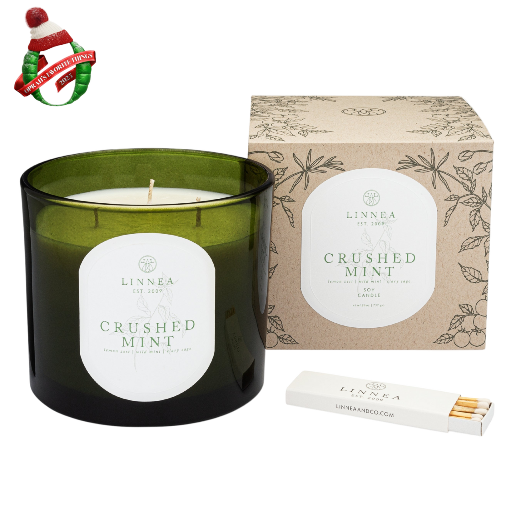 Linnea Linnea Crushed Mint Grand Candle 26 oz
