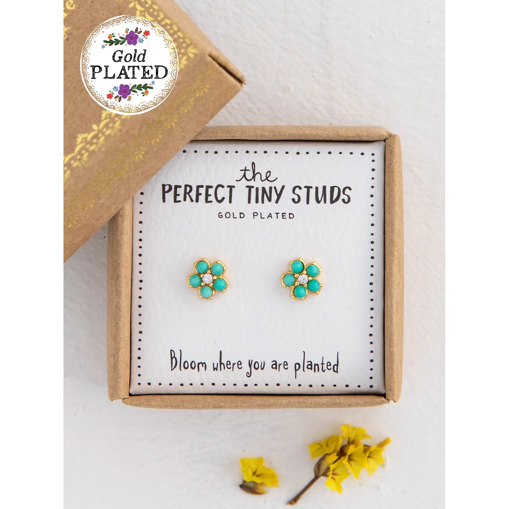 Natural Life Perfect Tiny Turquoise Daisies Studs Earrings