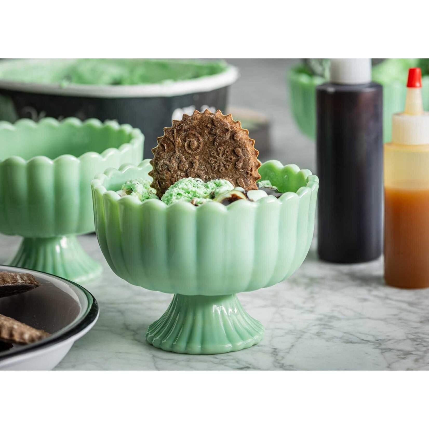 Tablecraft Jadeite Glass Collection Sundae Dish