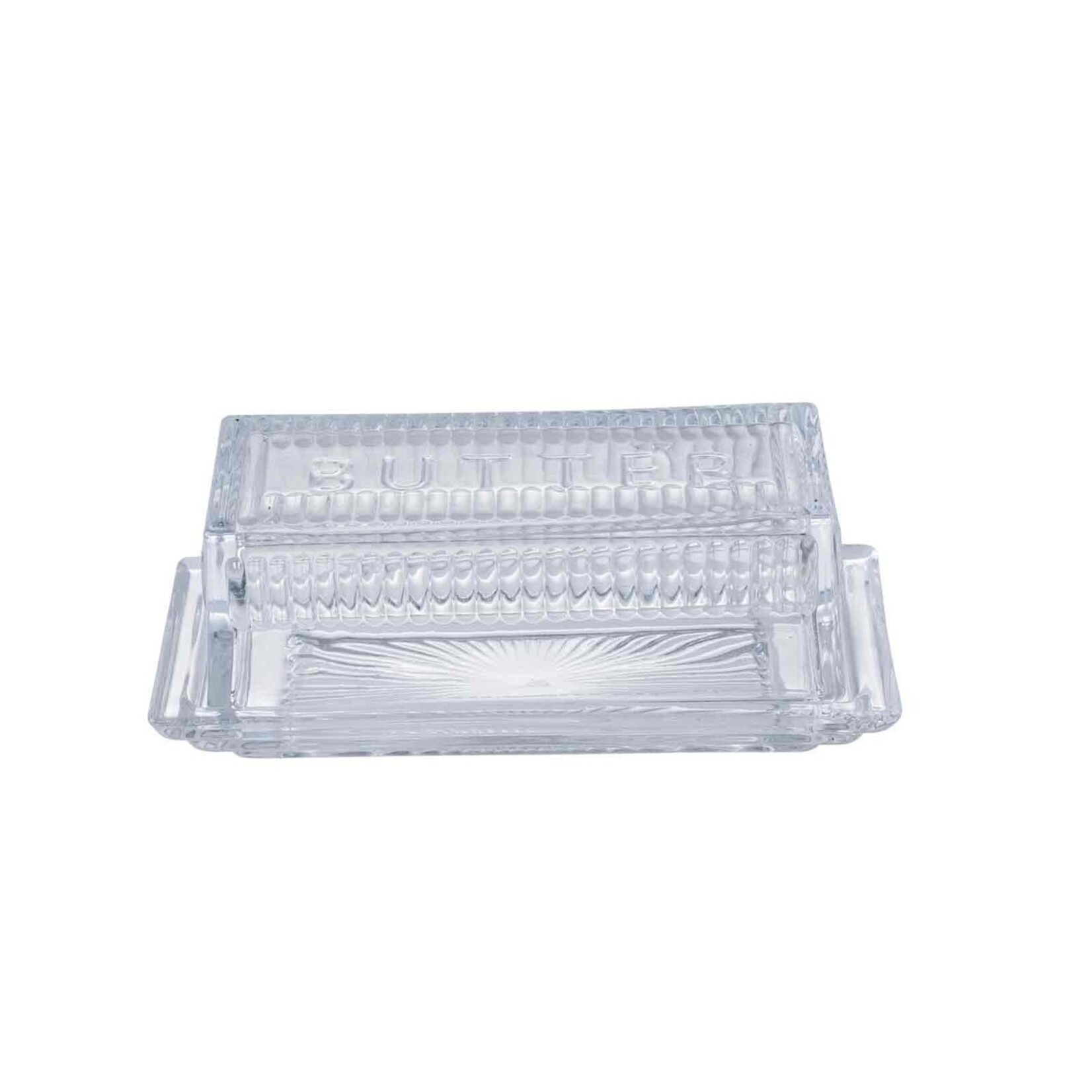 Tablecraft Embossed Butter Dish, "BUTTER"