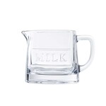 Tablecraft Glass Embossed "Milk" Pitcher