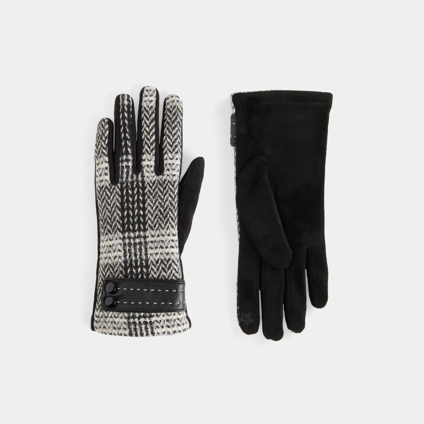 Coco+Carmen Zig Zag Plaid Touchscreen Gloves