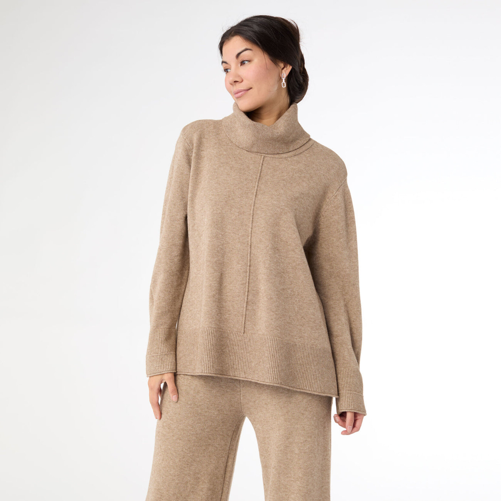 Coco+Carmen Heavenly-Luxe Cowl Neck with Rib Trim Detail