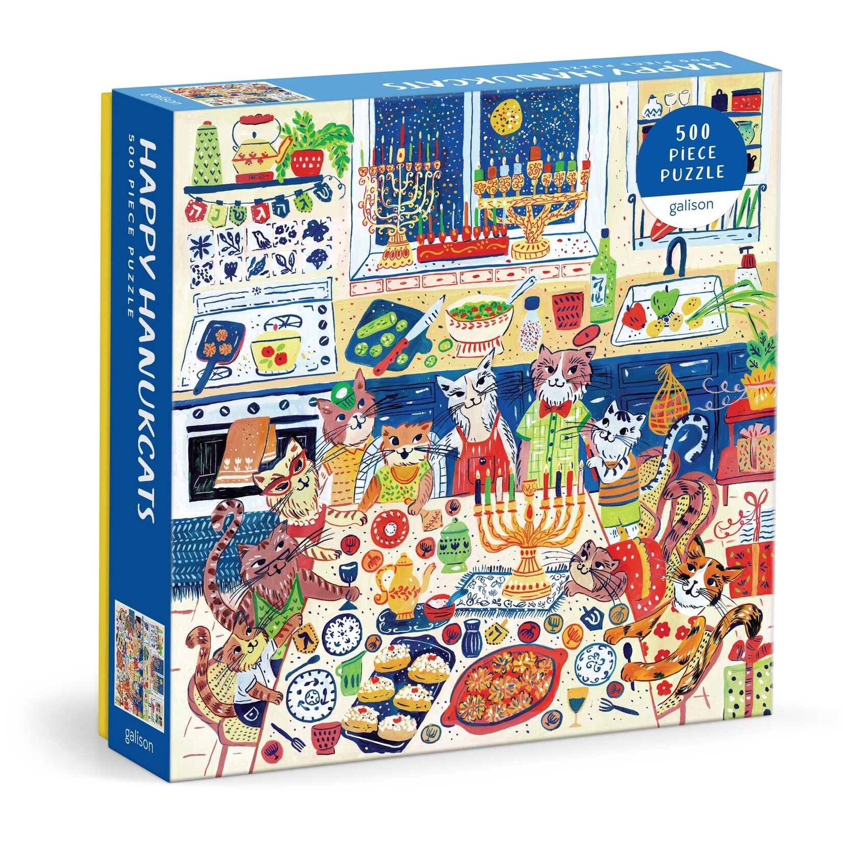 Hachette Book Group Anna Ivanir Happy Hanukcats 500 Piece Puzzle