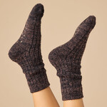 Softies Dark Heather Espresso Marshmallow Crew Socks