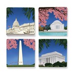 Naked Decor DC Proud Collection: DC Monuments Coasters (with Cherry Blossoms) - Set of 4