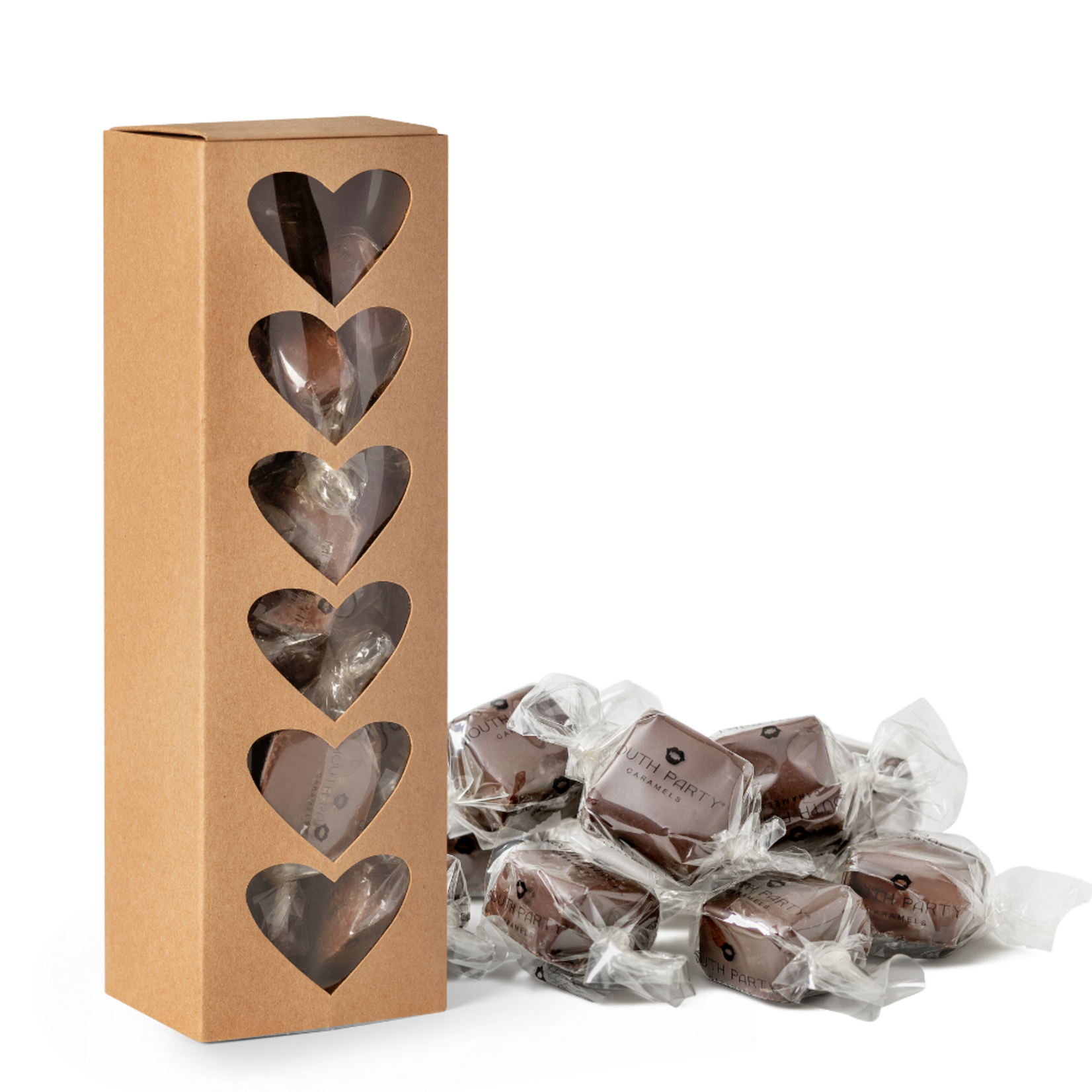 Mouth Party, LLC Valentine Raspberry Heart Shaped Caramel Gift Box