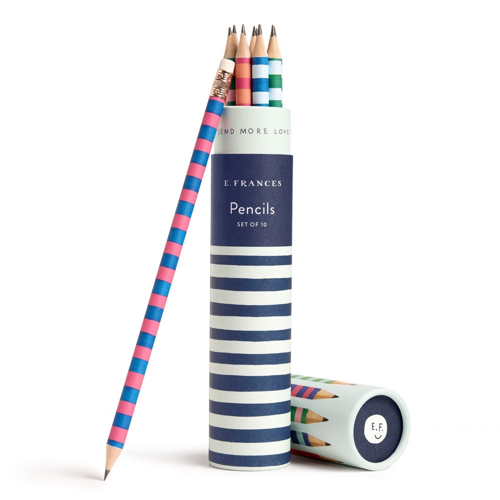 E. Frances Varsity Striped Pencils Set of 10