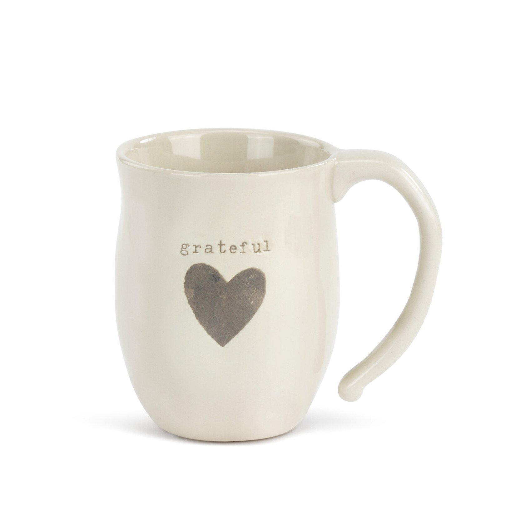 Demdaco Demdaco Warm Heart Ivory Stoneware Grateful Heart Mug 16oz