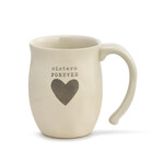 Demdaco Demdaco Warm Heart Ivory Stoneware Sisters Forever Heart Mug 16oz