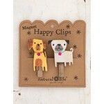 Natural Life Happy Clip Dog Magnet Bag Clips, Set of 2