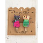 Natural Life Happy Clip Cat Magnet Bag Clips, Set of 2