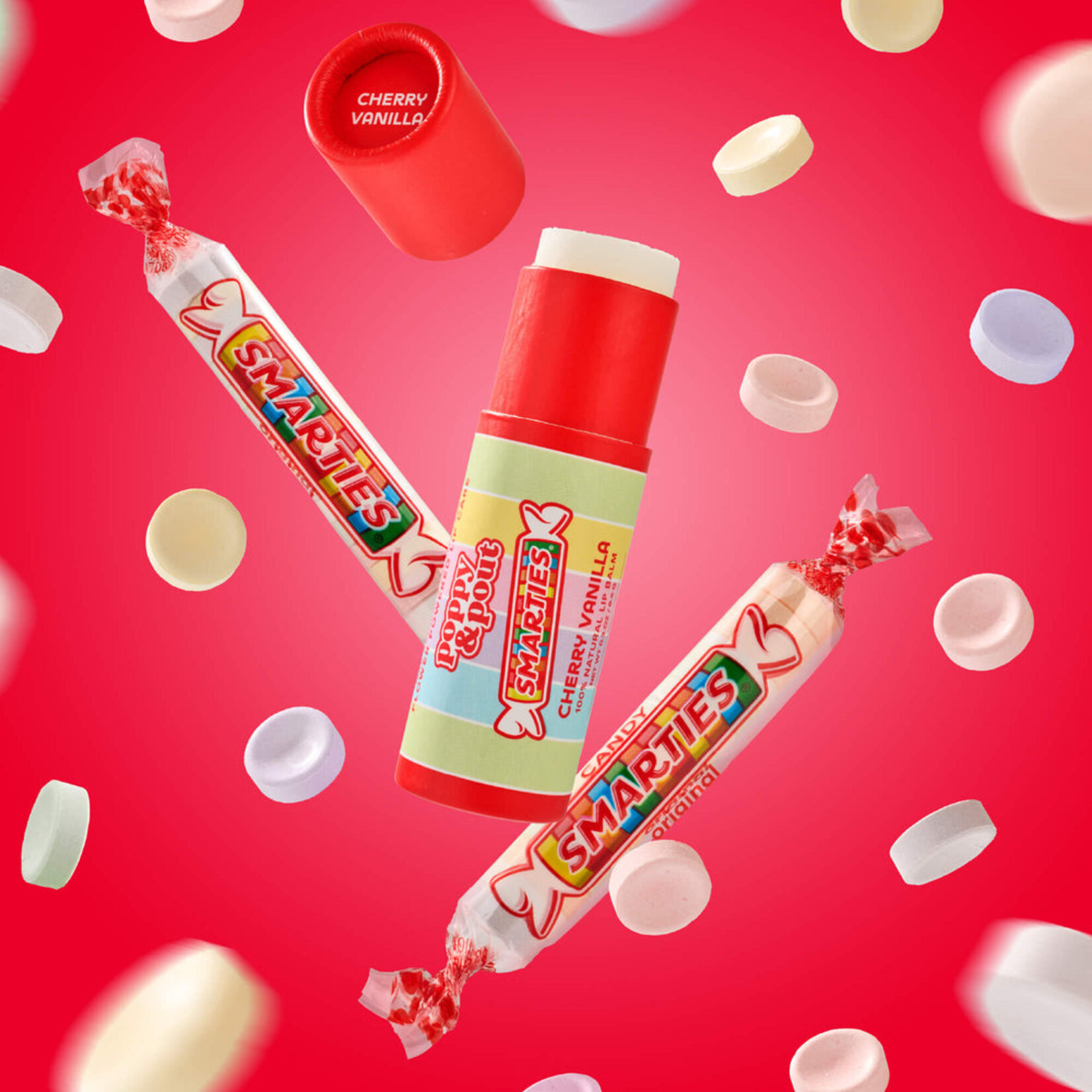 Poppy & Pout Poppy & Pout Limited Edition Smarties Cherry Vanilla Lip Balm