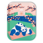Trays4Us Panda Jefferson Monument 11"x8" Tray