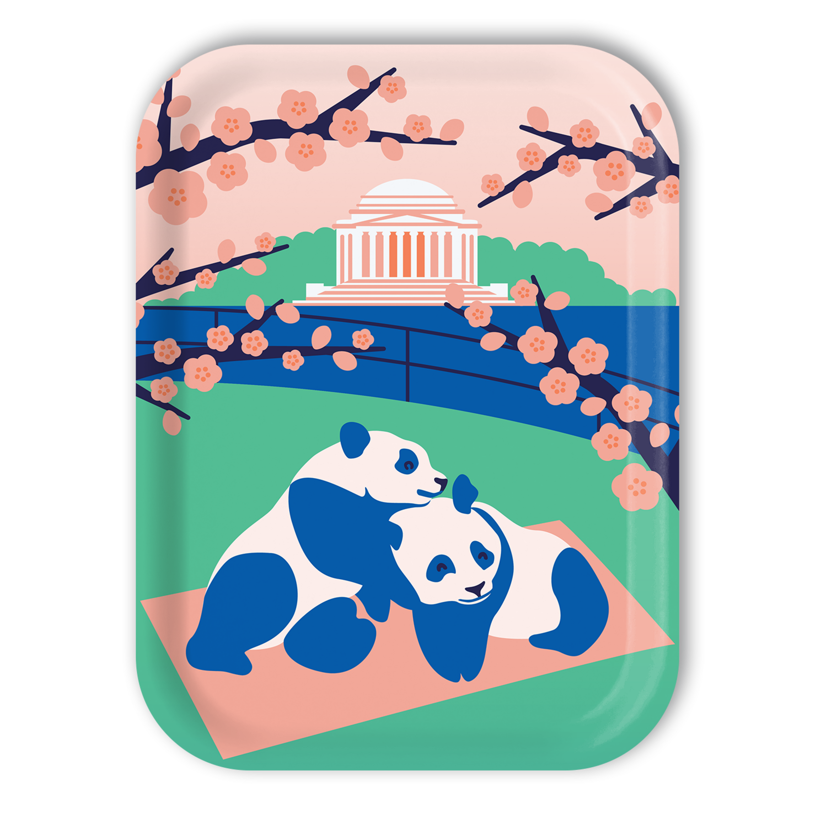 Trays4Us Panda Jefferson Monument 11"x8" Tray