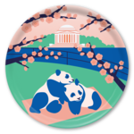 Trays4Us Panda Jefferson Monument 15.7" Round Tray