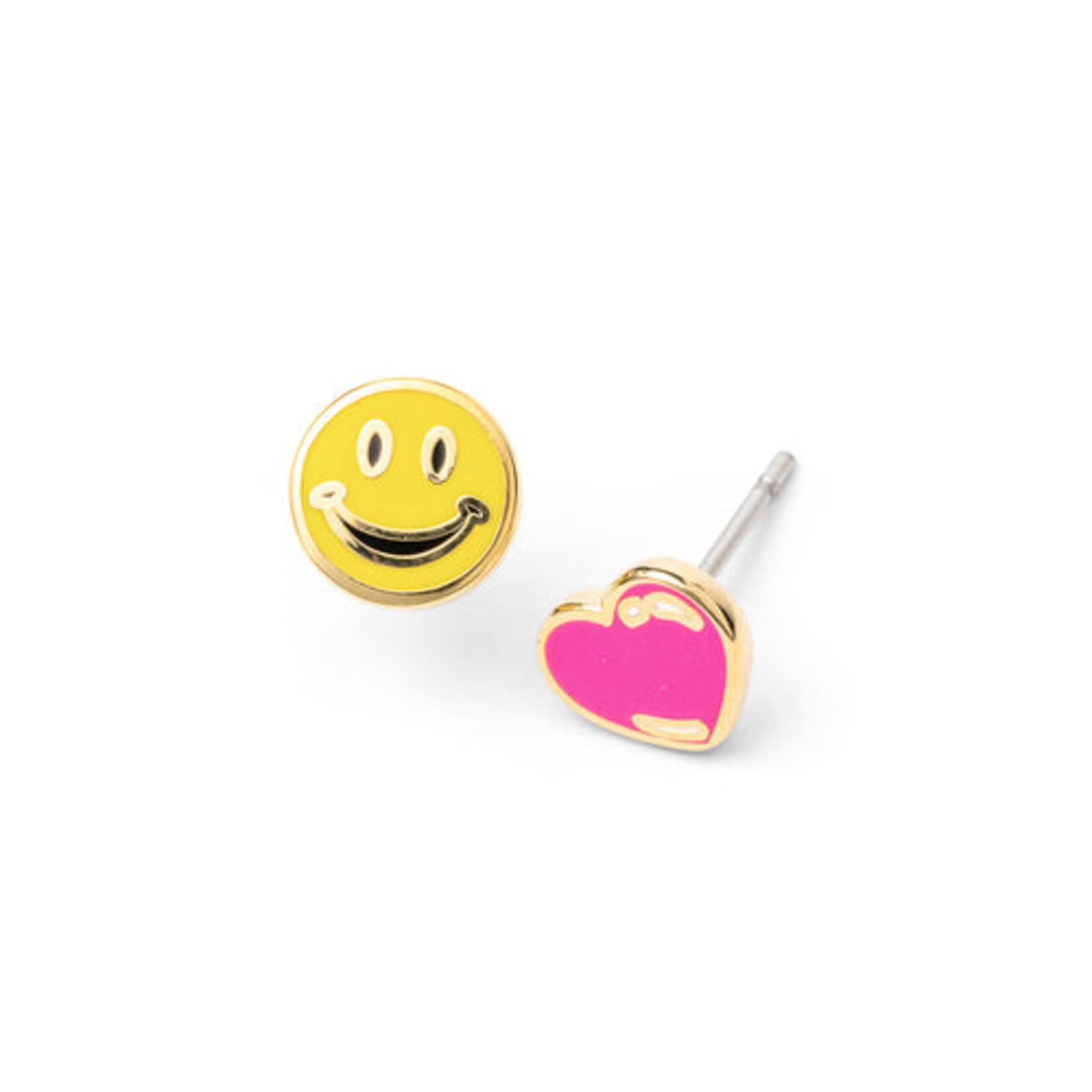 Yellow Owl Workshop Happy Face & Heart Earrings