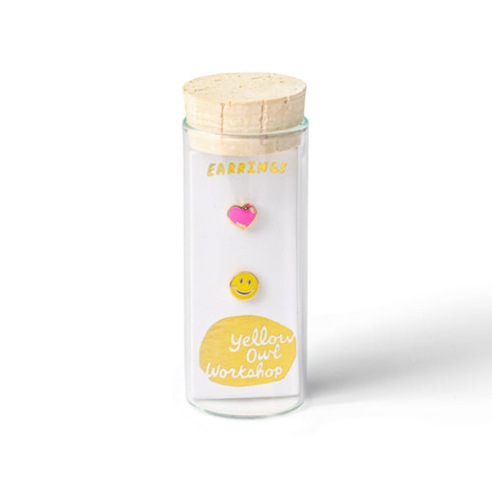 Yellow Owl Workshop Happy Face & Heart Earrings