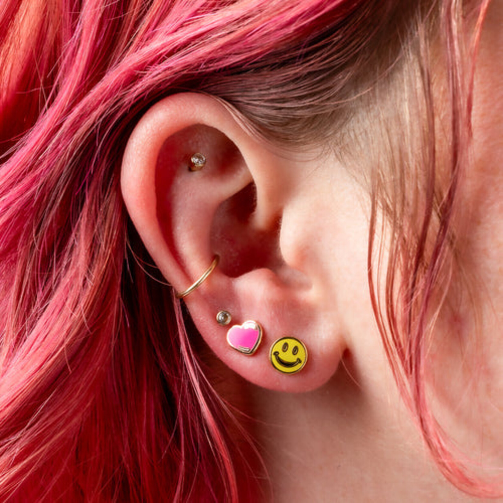 Yellow Owl Workshop Happy Face & Heart Earrings