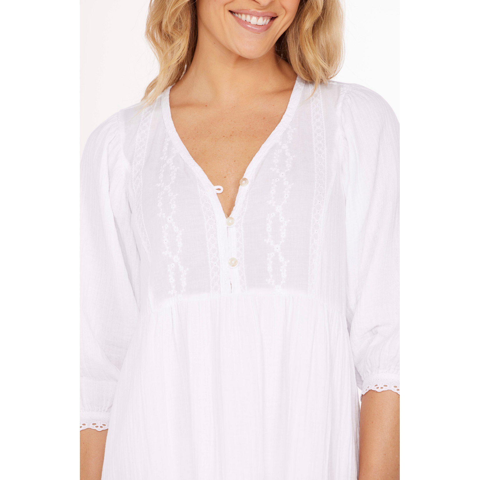 Mododoc Mododoc 3/4 Sleeve Boho Tiered Dress