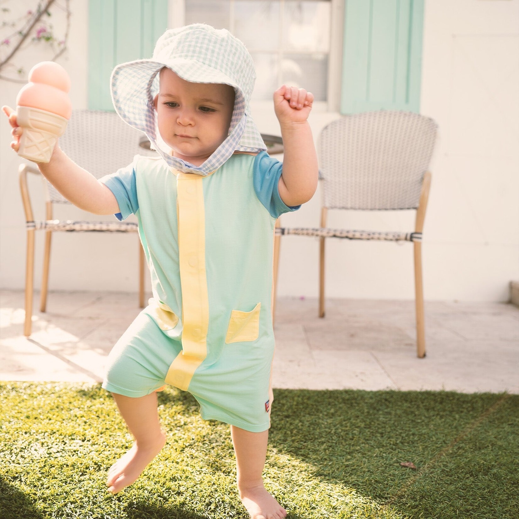 Magnetic Me Magnetic Me Colorblock Shell Aloe Modal Magnetic Romper
