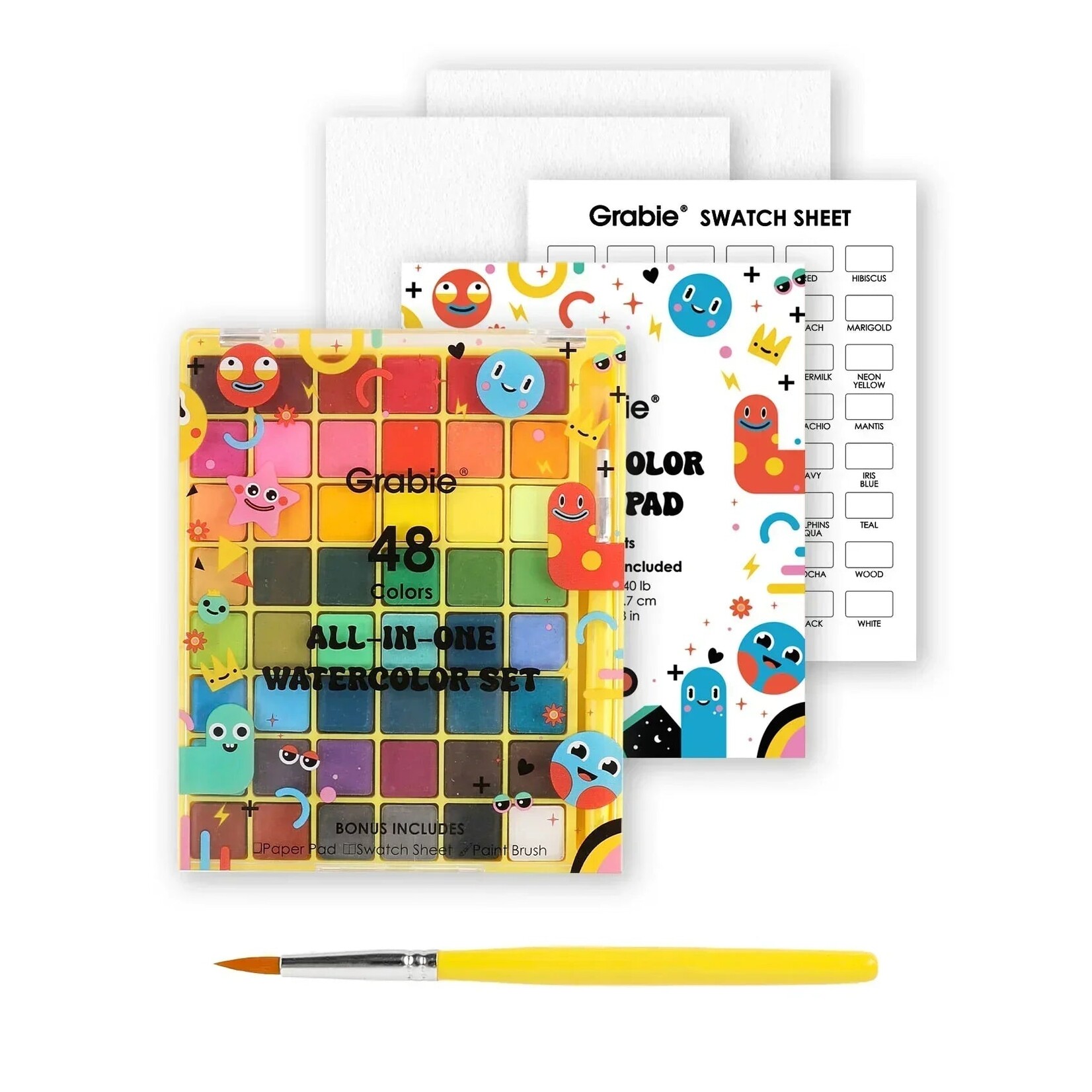 Grabie All-In-One Watercolor Set - 48 Colors with Paper Pad