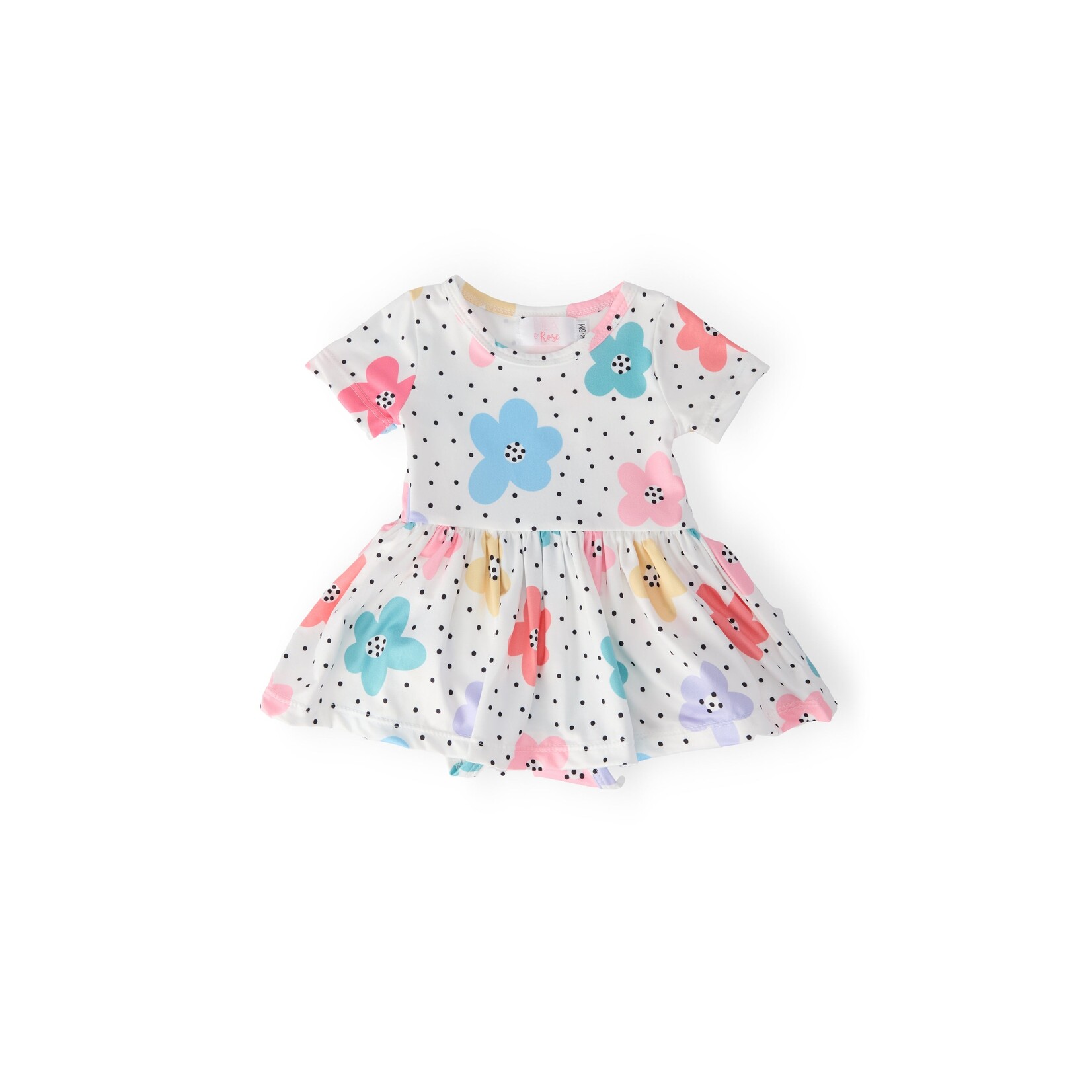Mila & Rose Mila & Rose Dots & Daisies Short Sleeve Twirl Bodysuit
