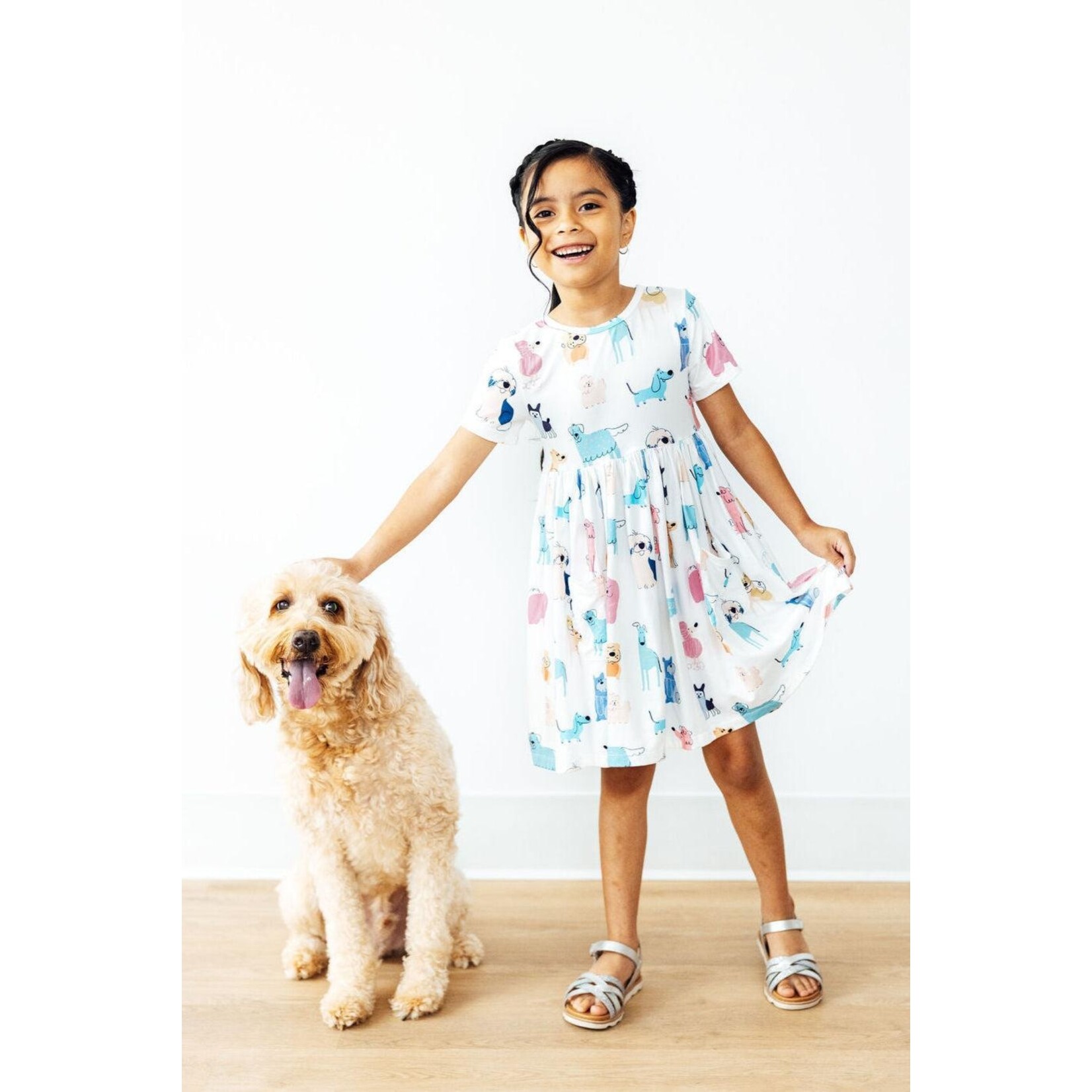 Mila & Rose Mila & Rose Puppy Pals Short Sleeve Twirl Dress