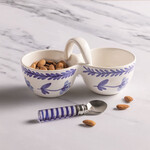 Mud Pie Blue Floral Double Tidbit Set