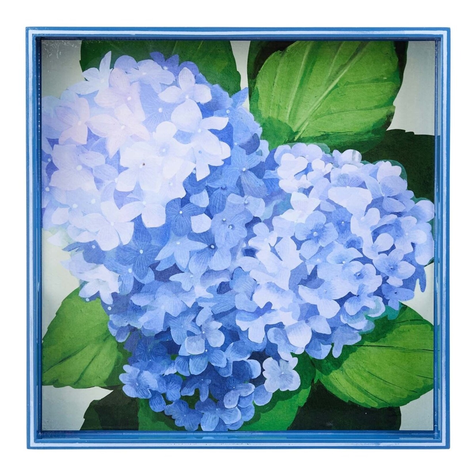 Rockflowerpaper Blue Hydrangea 15" Square Tray