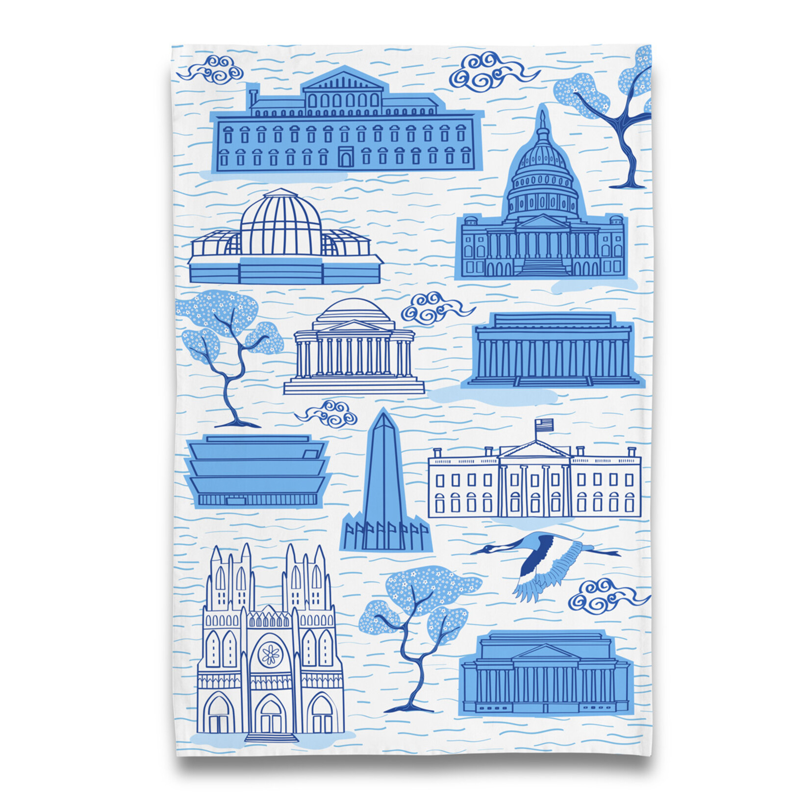 Naked Decor Naked Decor Toile de DC Blue Dish Towel