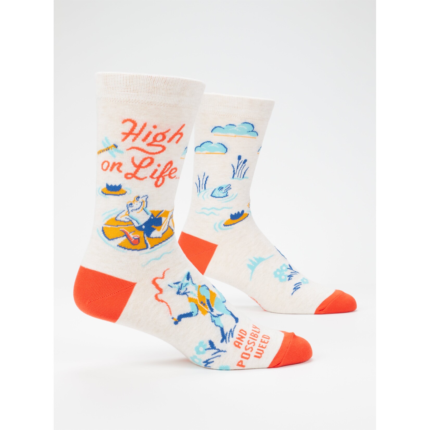 Blue Q Blue Q High On Life...And Possibly Weed M-Crew Socks