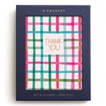 E. Frances E. Frances Happy Plaid Thank You Boxed Cards Set of 6