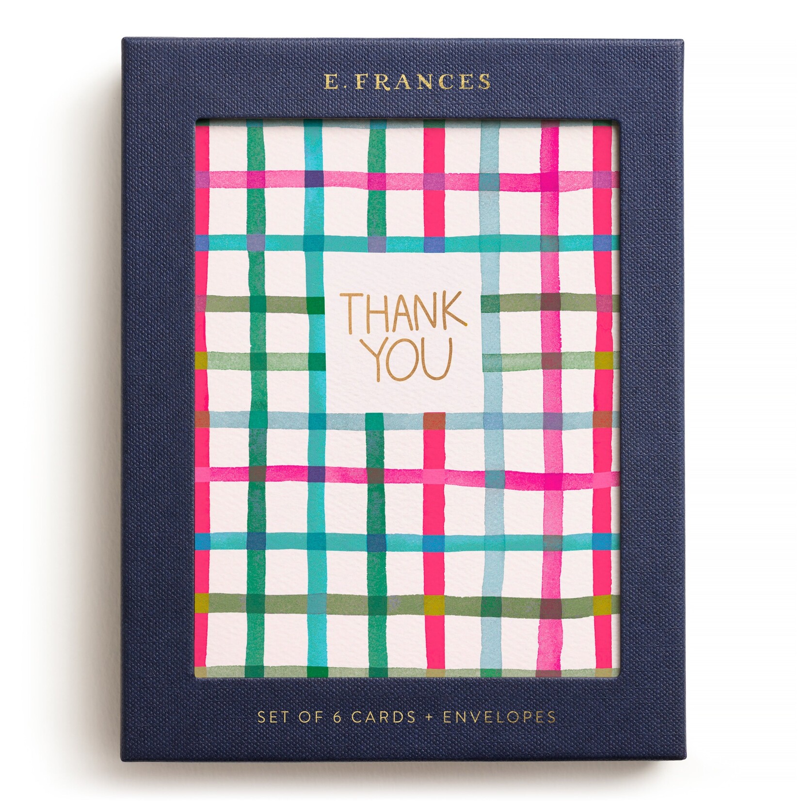 E. Frances E. Frances Happy Plaid Thank You Boxed Cards Set of 6