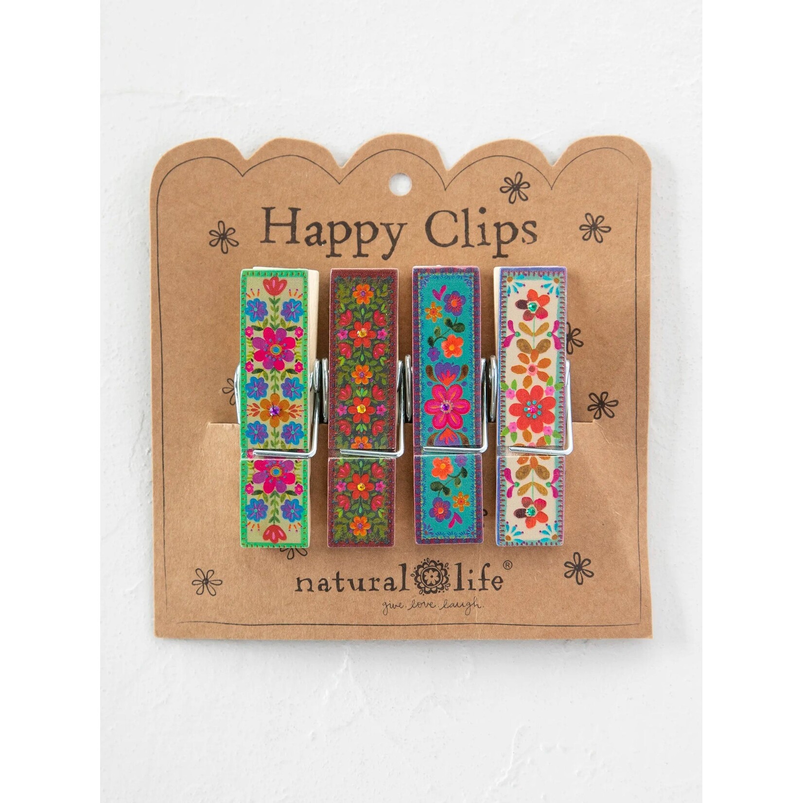 Natural Life Happy Clips Bag Clips, Set of 4