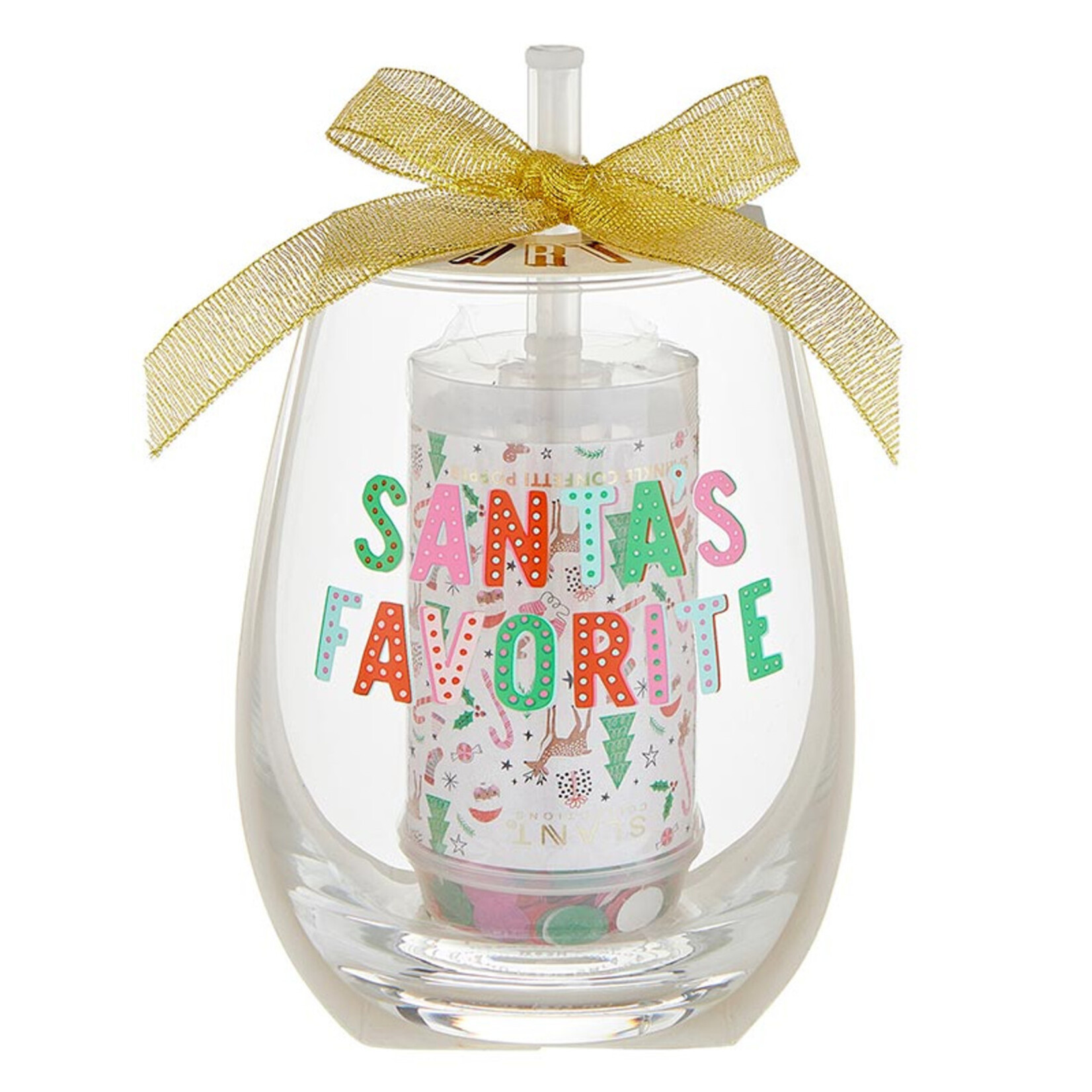 Slant Christmas Icons Santa's Favorite Wineglass & Popper Gift Set